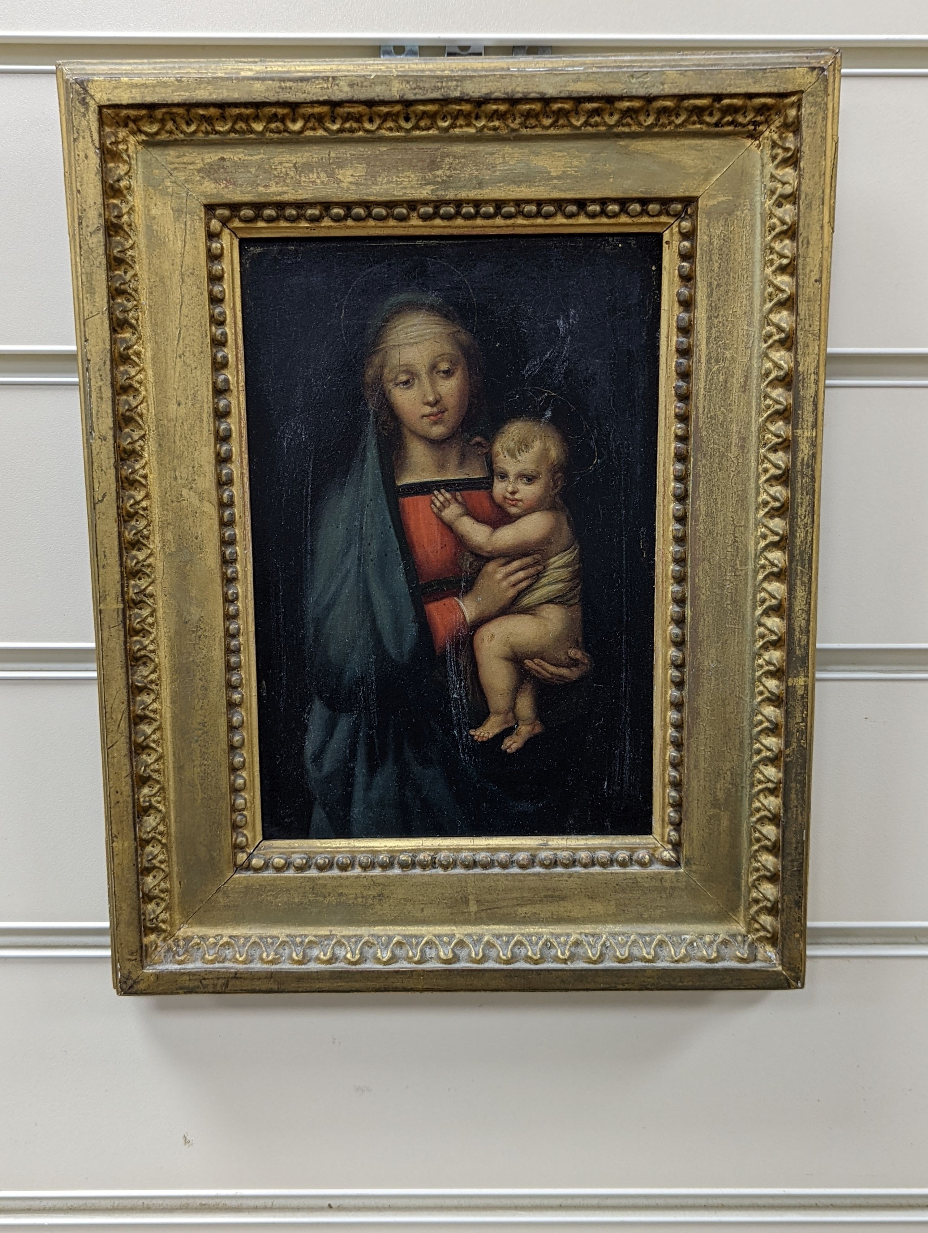 After Raphael, oil on panel, The Madonna del Granduca, 20 x 13cm.